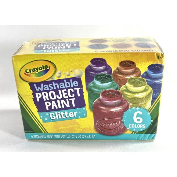 Crayola  6-Color Glitter Washable Kids Paint New Factory Sealed - Picture 2 of 7